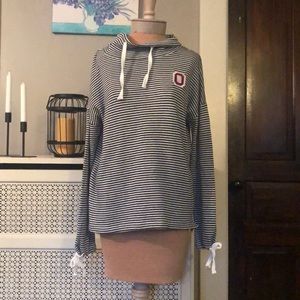 Gameday couture Ohio State cowlneck sweater